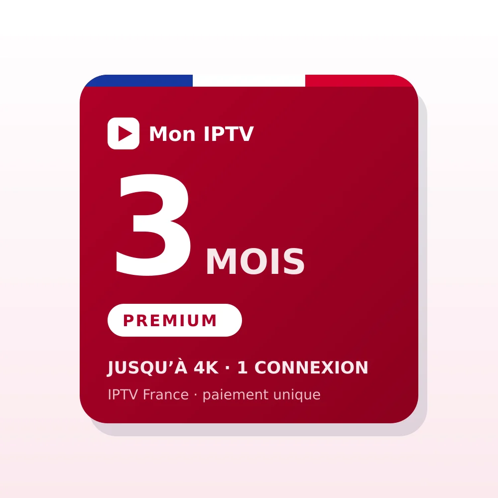 Abonnement IPTV Premium 3 mois, jusqu’à 4K, 1 connexion
