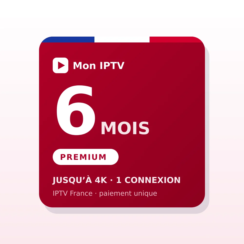 Abonnement IPTV Premium 6 mois, jusqu’à 4K, 1 connexion
